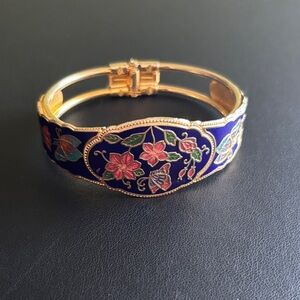 Floral Enamel Gold Bracelet